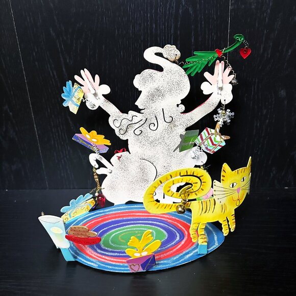 Santa's Christmas Fanciful Flights Metal Karen Rossi Silvestry Stand Card Holder - Picture 11 of 16